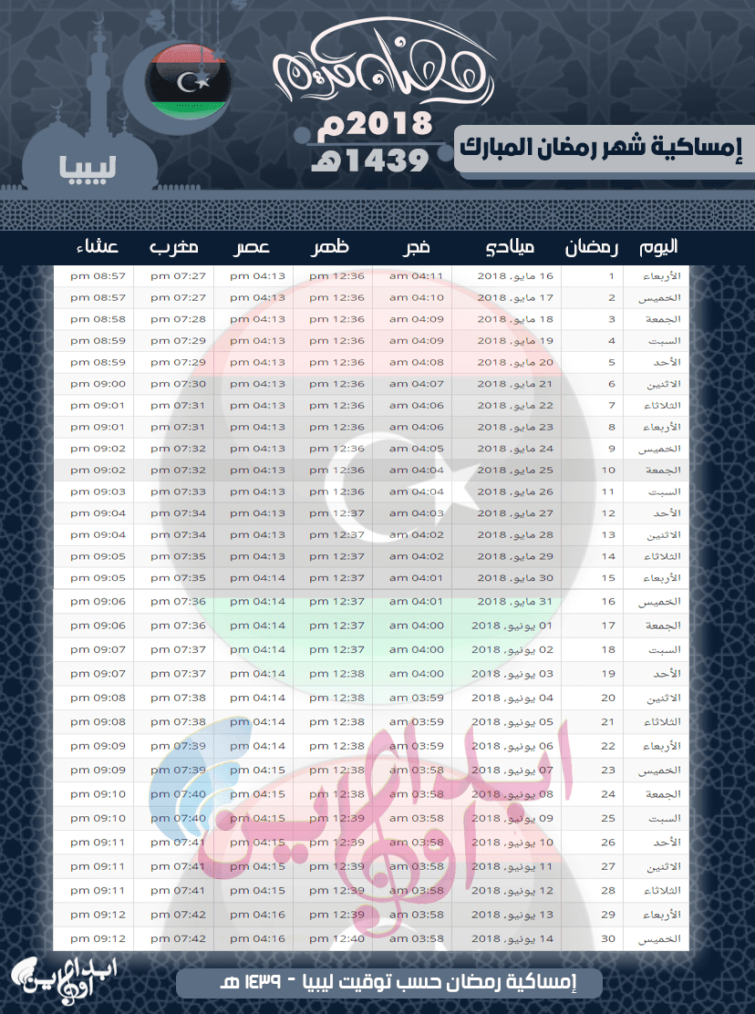 امساكية رمضان 2019 ليبيا- رمضان يا شهر البركه 4016 1